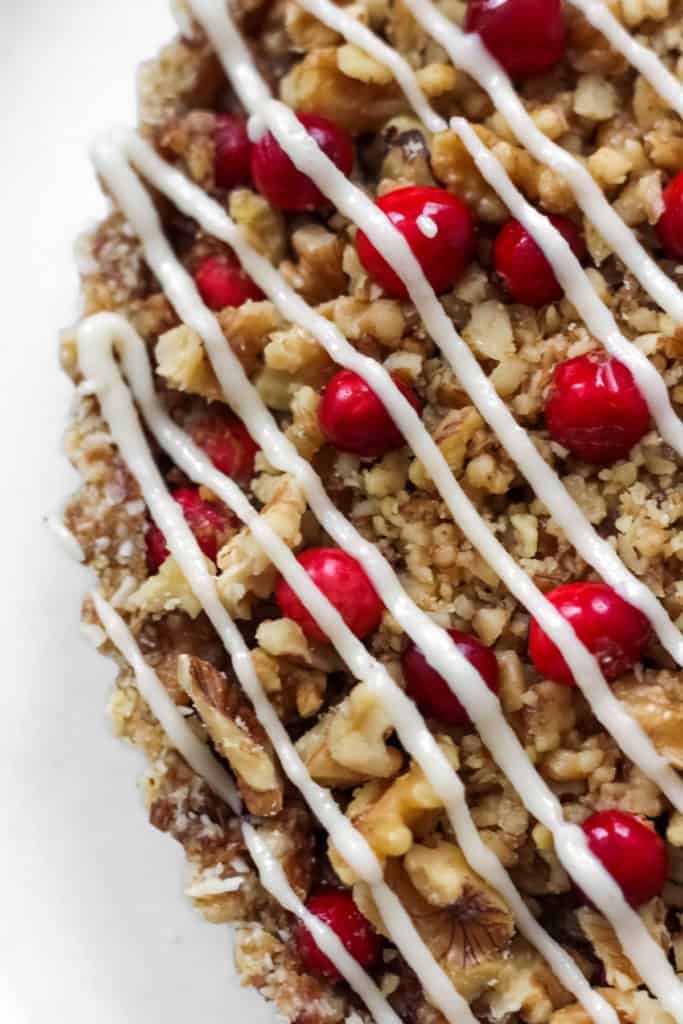 No-Bake Cranberry Walnut Tart (vegan, gluten free, Paleo)