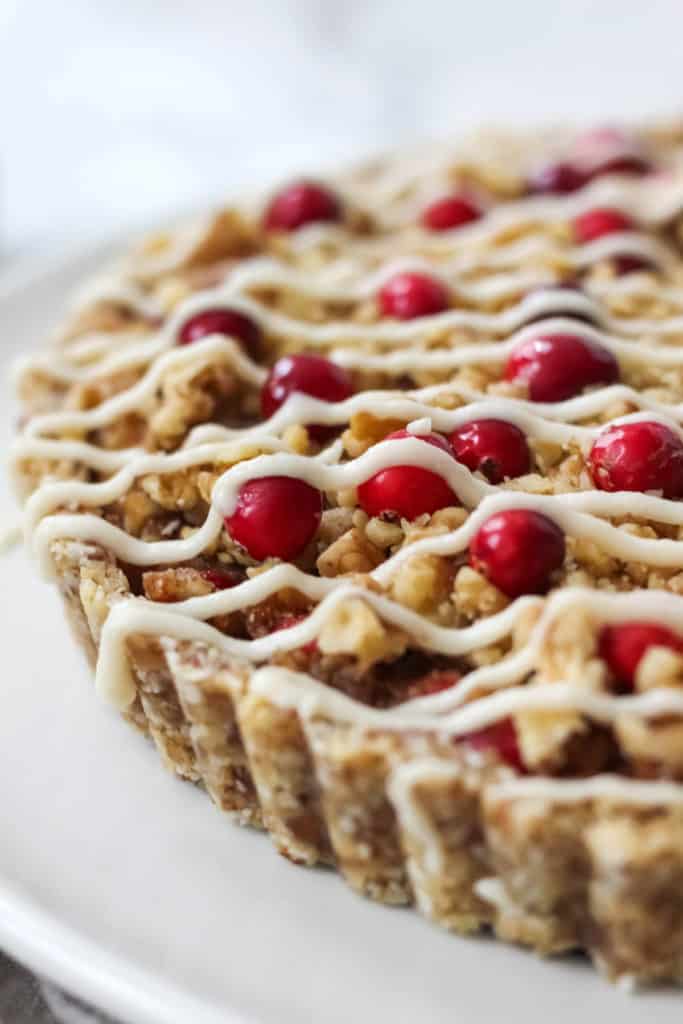 No-Bake Cranberry Walnut Tart (vegan, gluten free, Paleo)