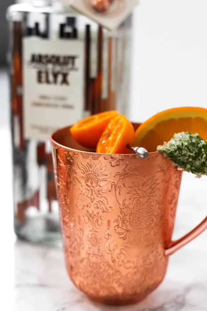 Winter Citrus Moscow Mule with Candied Mint