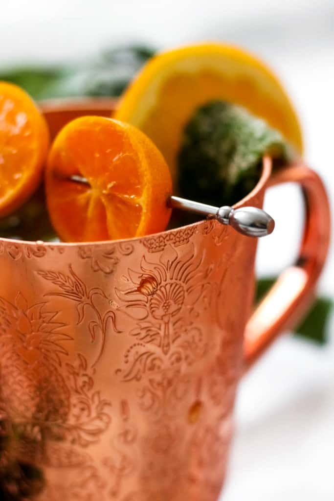 Winter Citrus Moscow Mule with Candied Mint