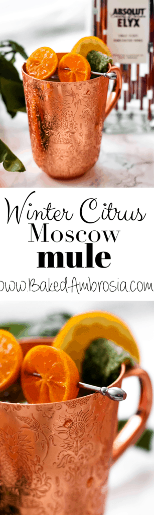 Winter Citrus Moscow Mules with Candied Mint