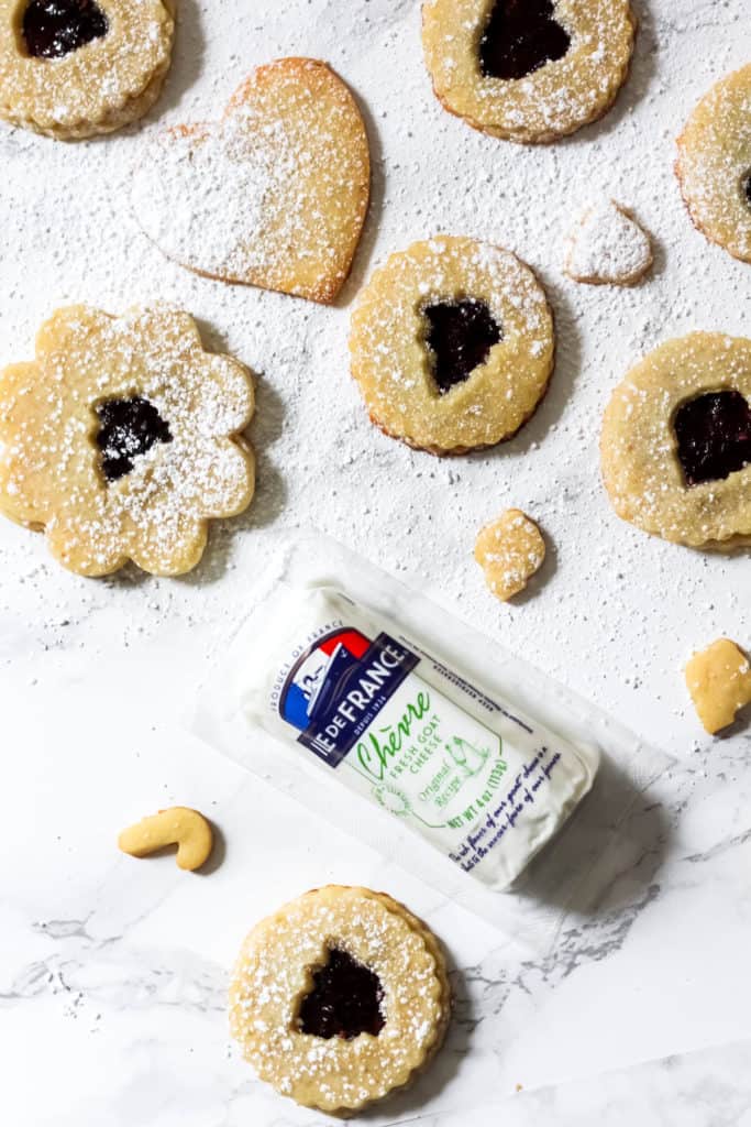 Goat Cheese Hazelnut Linzer Cookies