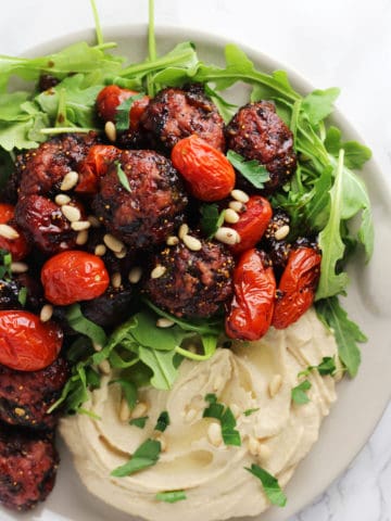 Balsamic Fig Glazed One-Skillet Meatballs