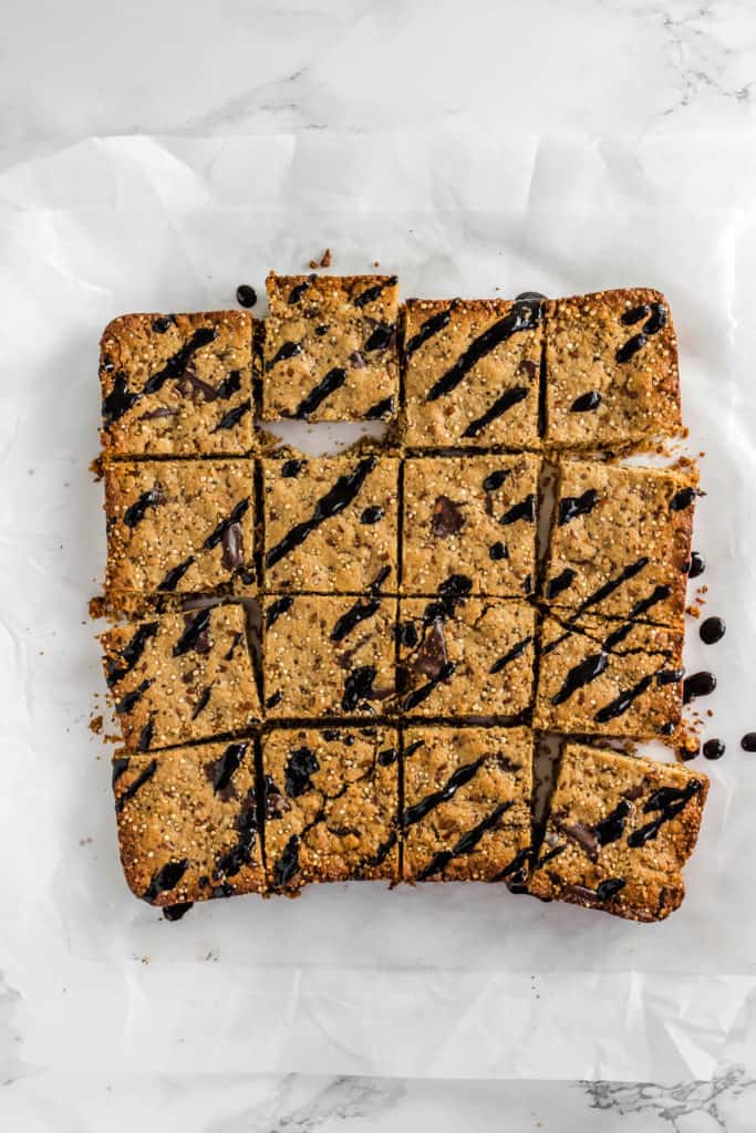 Dark Chocolate Chunk Nut Butter Blondies (Paleo, Gluten Free, Vegan)