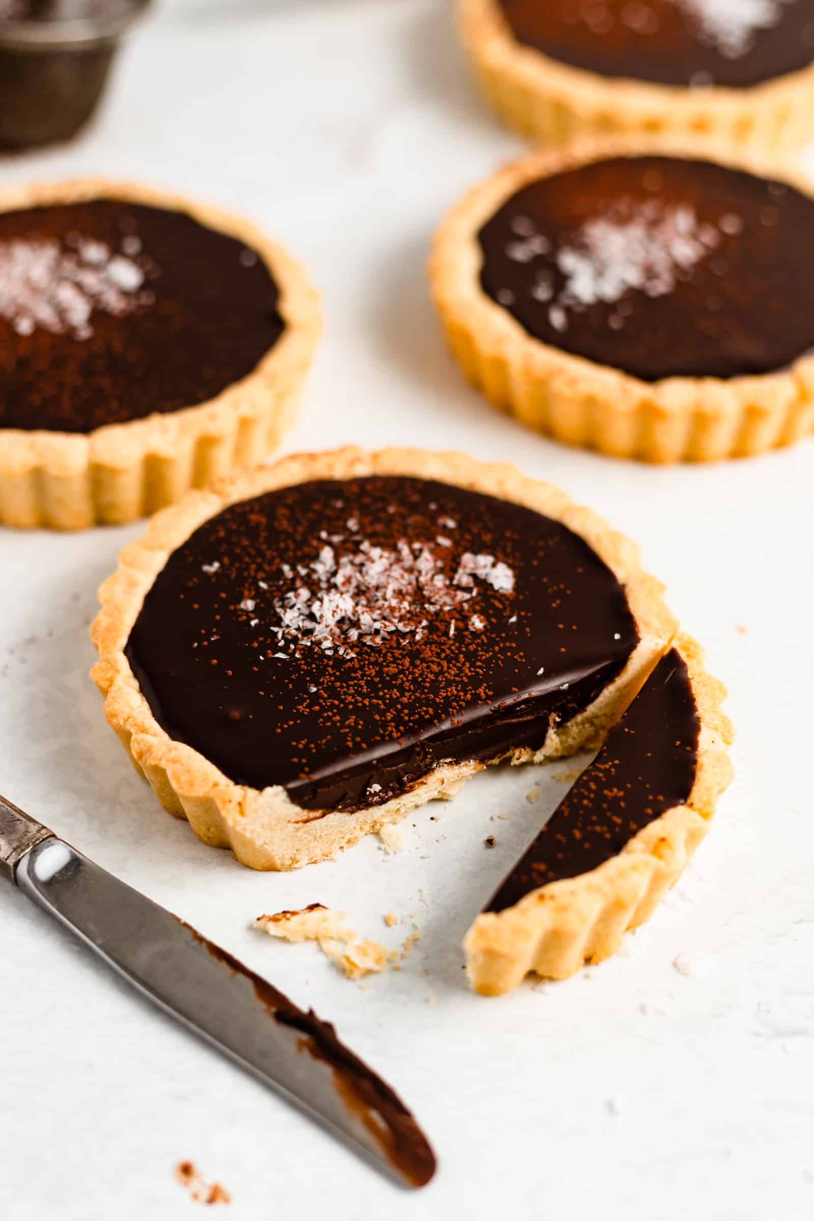 Fudgy Chocolate Espresso and Sea Salt Tarts