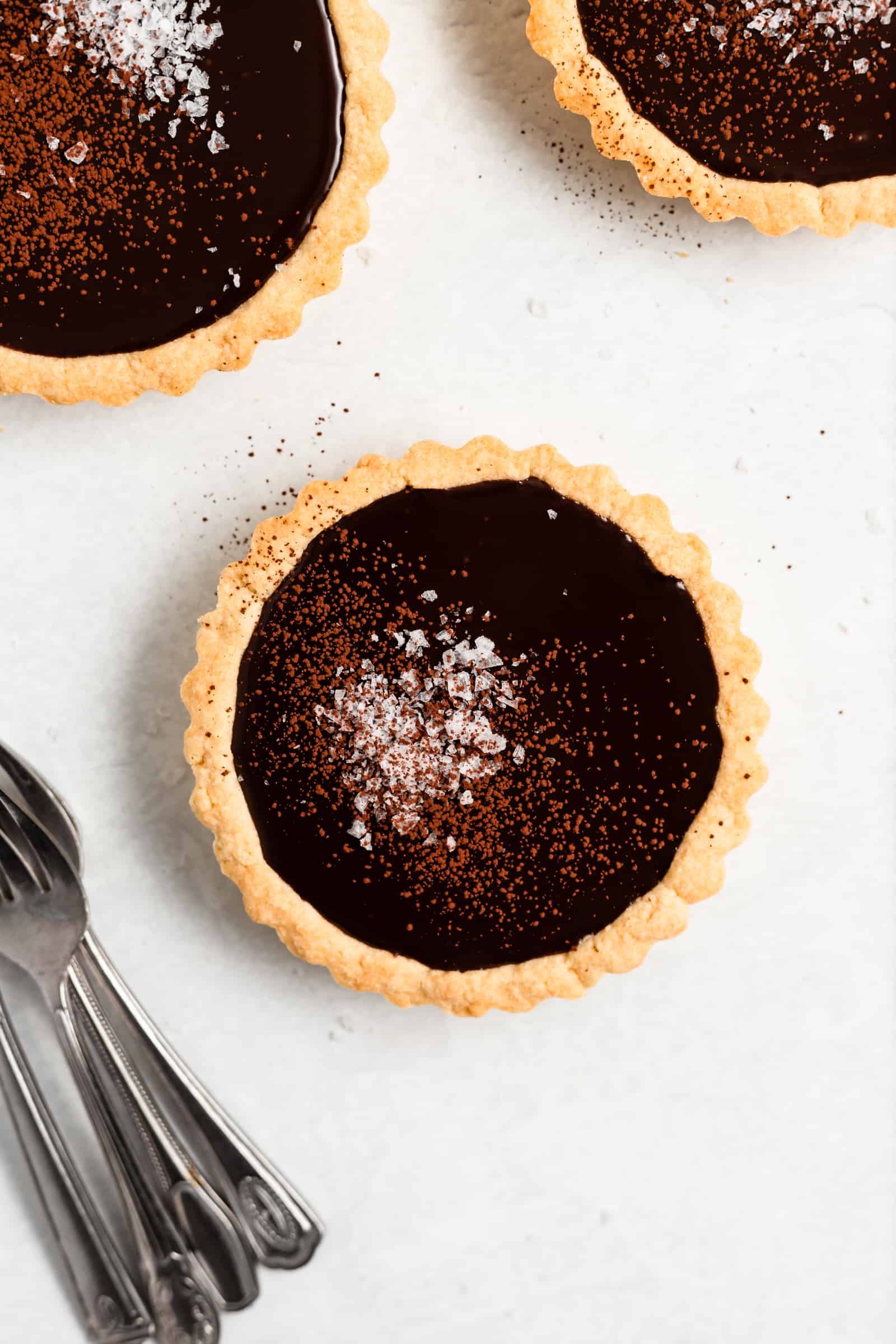 Mini Dark Chocolate and Sea Salt Tarts