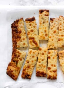 Low Carb Cheesy Cauliflower Bread Sticks