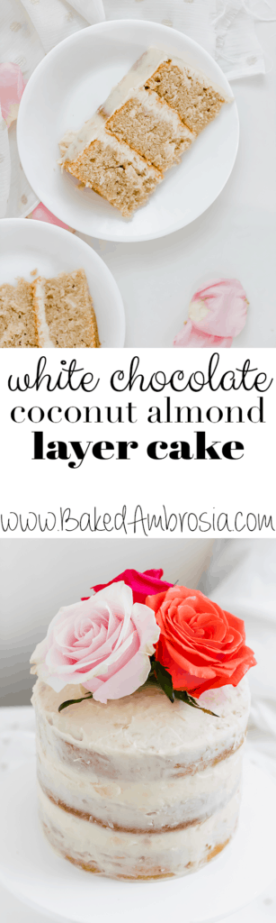 White Chocolate Coconut Almond Layer Cake