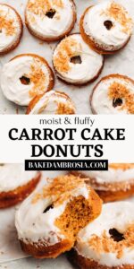 Carrot cake donut recipe pin for Pinterest.