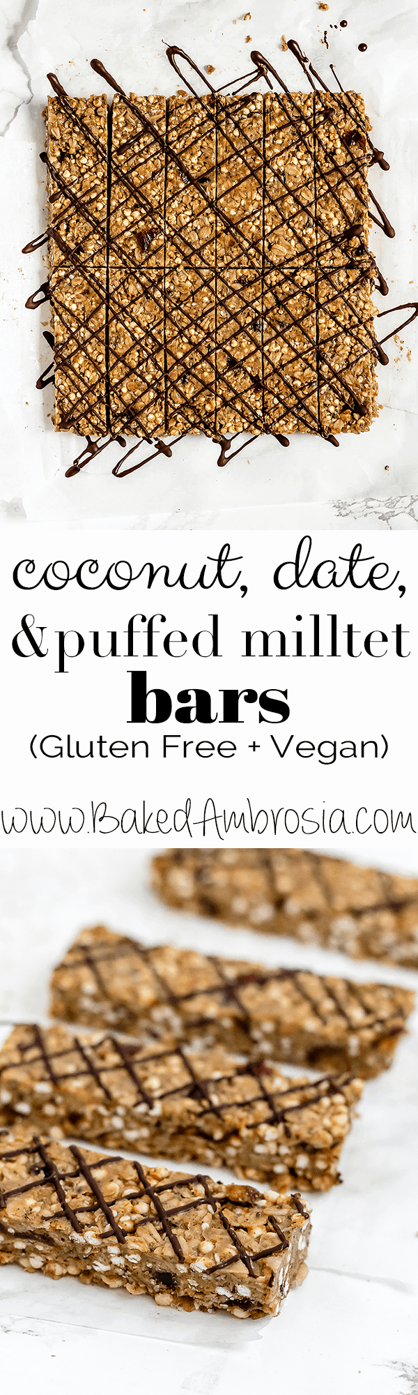 Coconut, Date, and Puffed Millet Bars (Gluten Free + Vegan) 