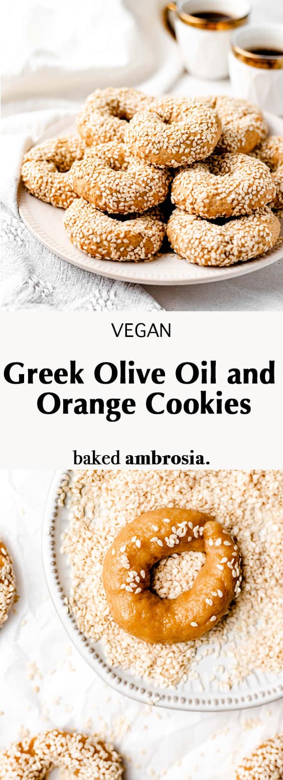 Vegan Greek Olive Oil and Sesame Cookies Baked Ambrosia