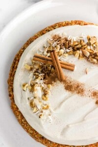 Raw Carrot Cake with Cashew "Cream Cheese" Frosting (Vegan, Gluten Free, Refined Sugar Free)