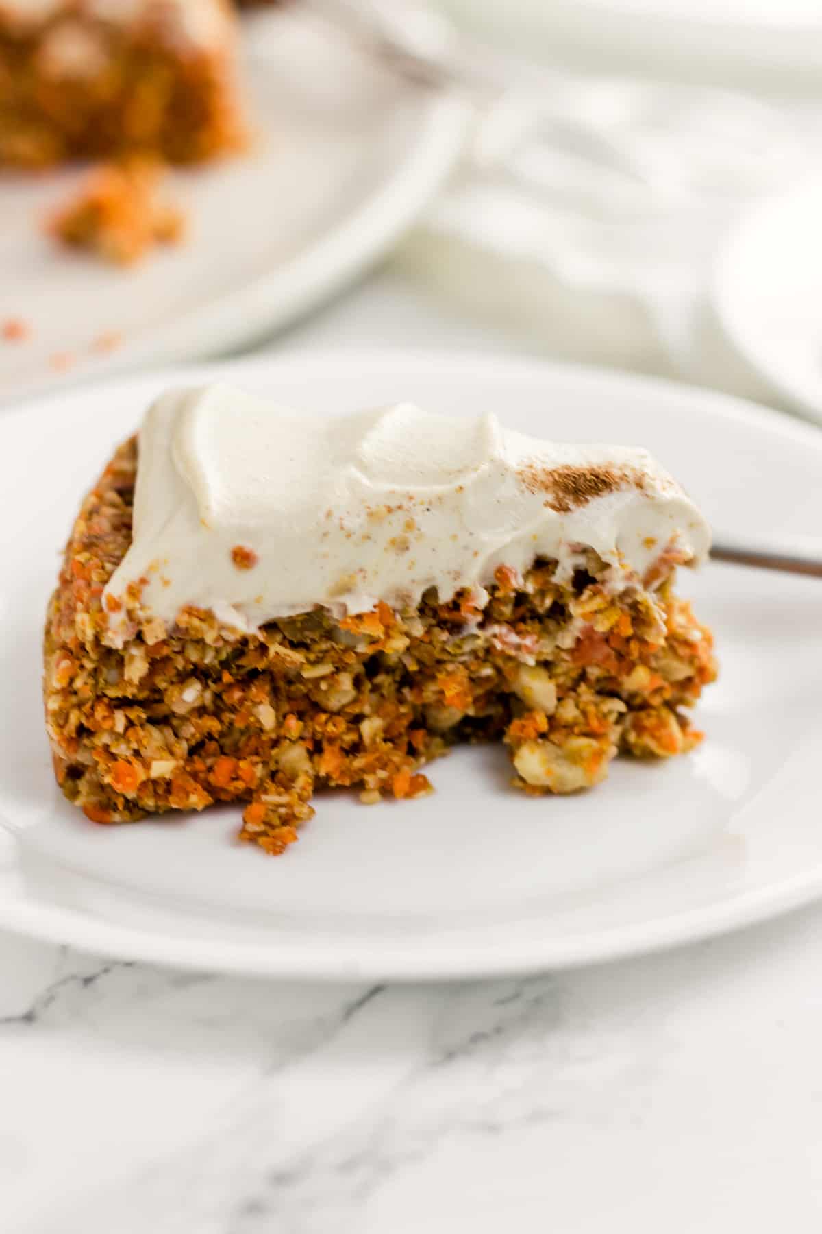 Raw Carrot Cake with Cashew "Cream Cheese" Frosting (Vegan, Gluten Free, Refined Sugar Free)