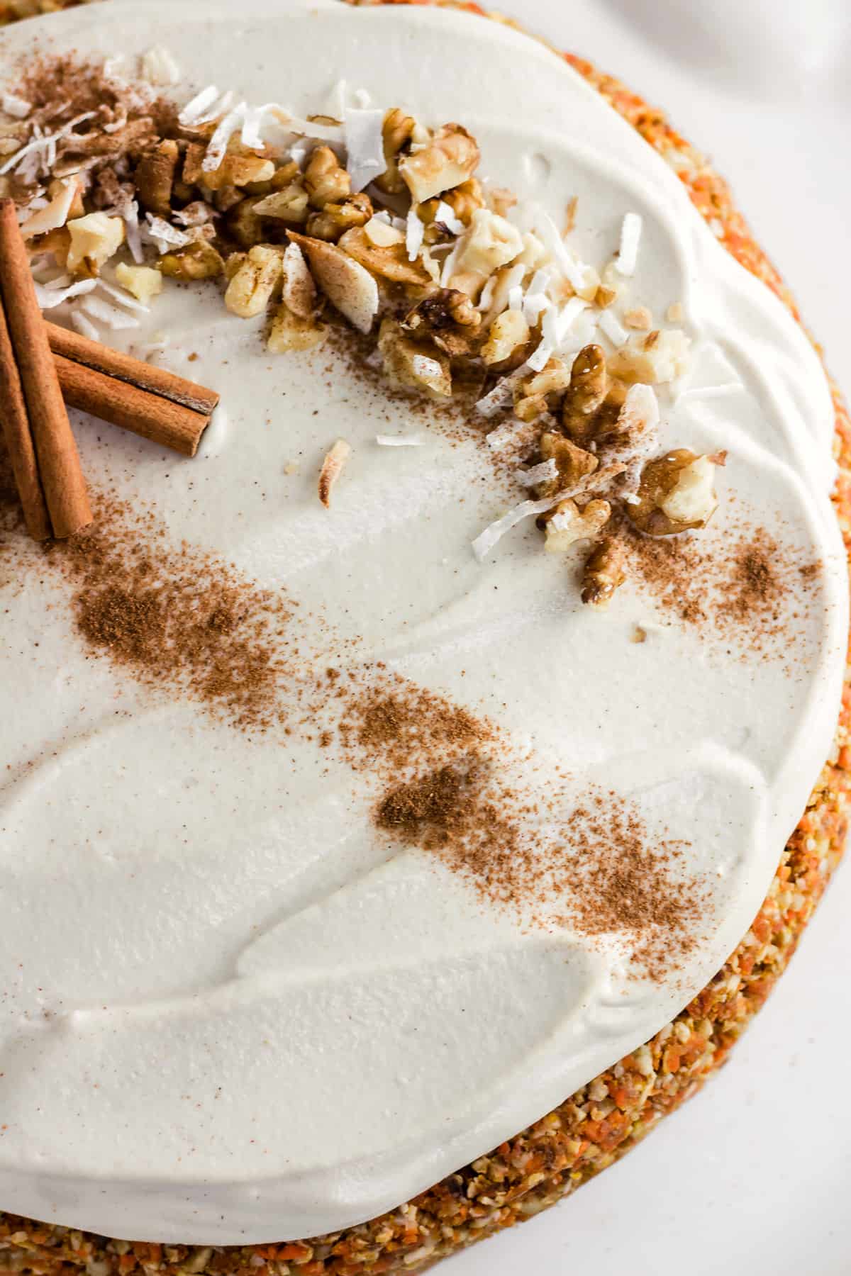 Raw Carrot Cake with Cashew "Cream Cheese" Frosting (Vegan, Gluten Free, Refined Sugar Free)