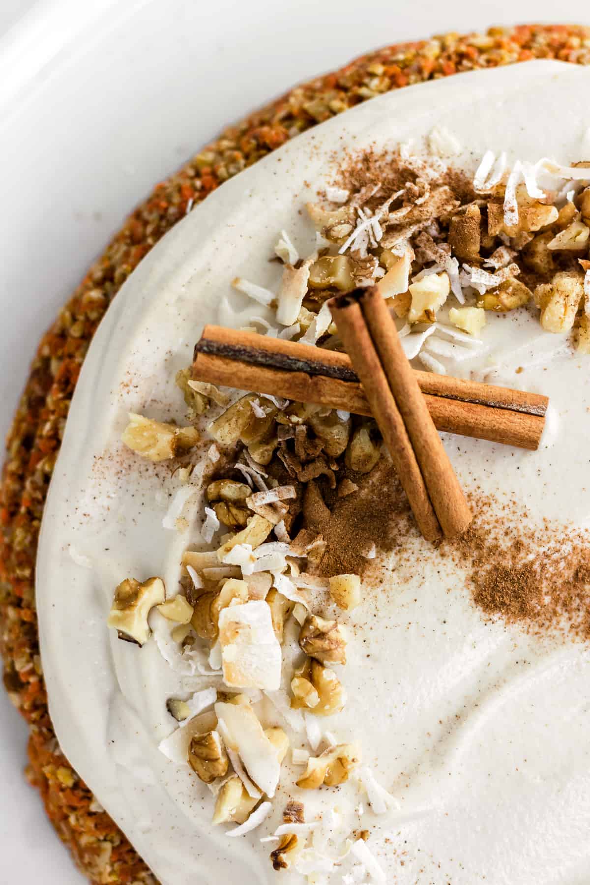 Raw Carrot Cake with Cashew "Cream Cheese" Frosting (Vegan, Gluten Free, Refined Sugar Free)