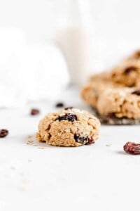 These Healthy Chewy Gluten Free Oatmeal Raisin Cookies are the best ever! They’re incredibly soft, chewy, and perfectly spiced with a hint of cinnamon. (refined sugar-free, vegan)