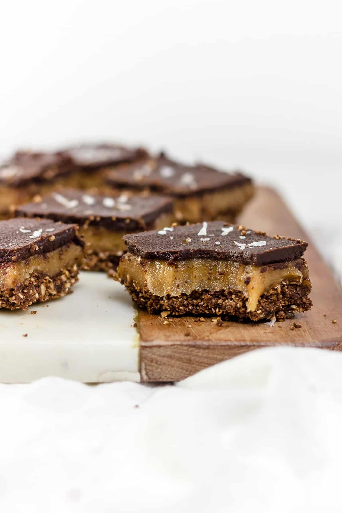 No-Bake Chocolate Peanut Butter and Banana Collagen Bars (gluten free, vegan, refined sugar free)