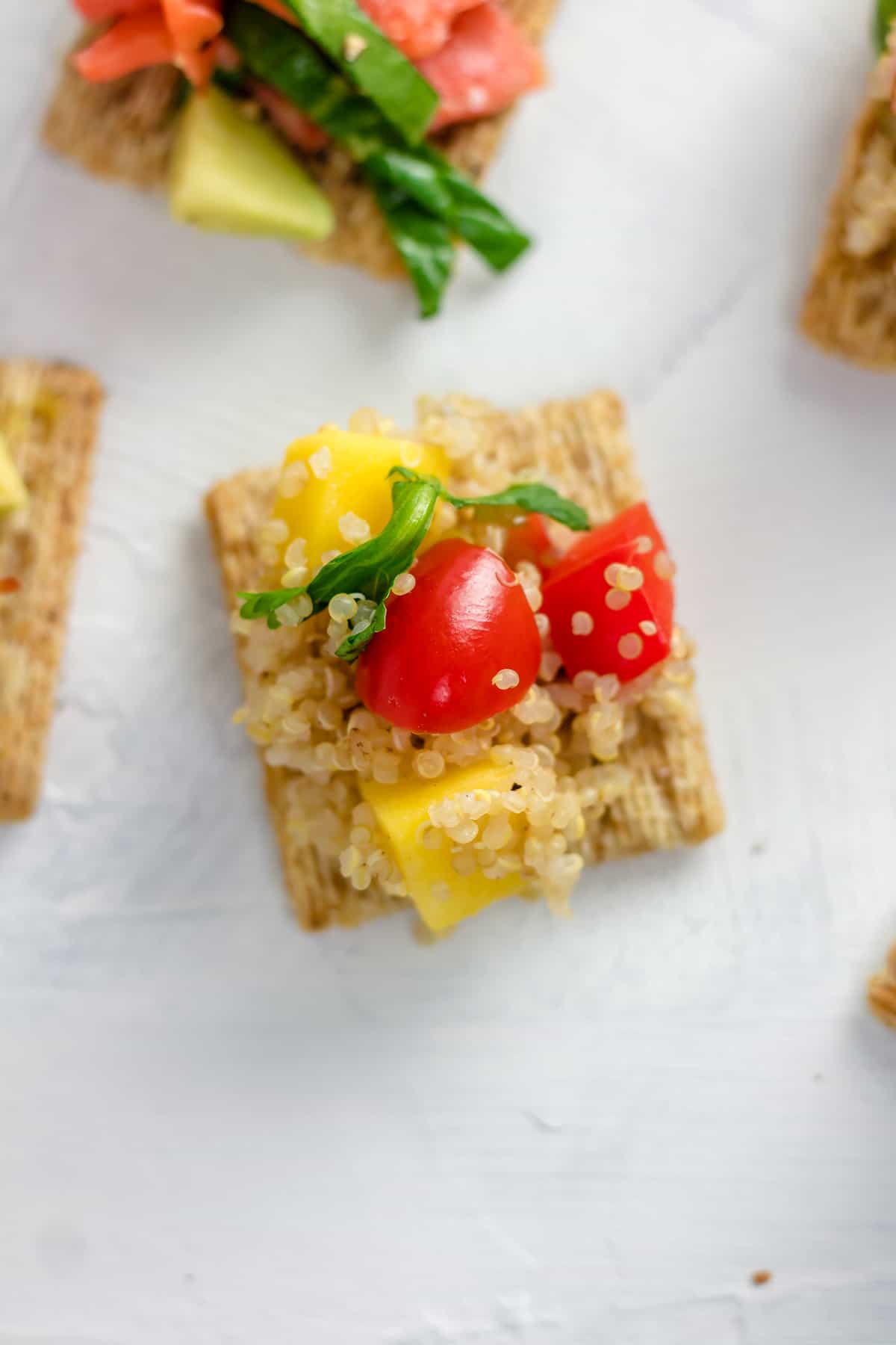 TRISCUIT Crackers with Quinoa Mango Salad 