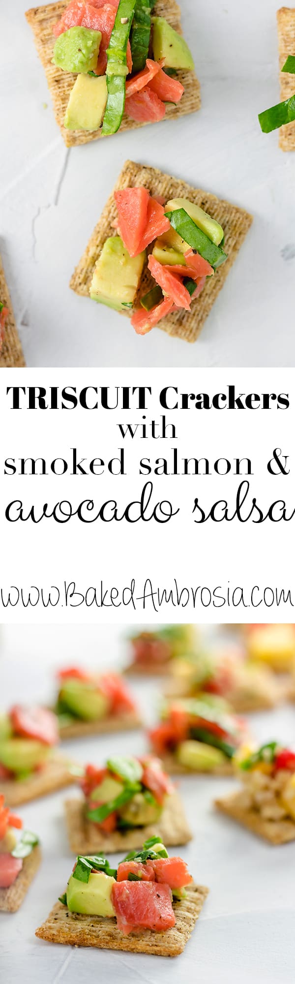 TRISCUIT Crackers with Smoked Salmon and Avocado Salsa