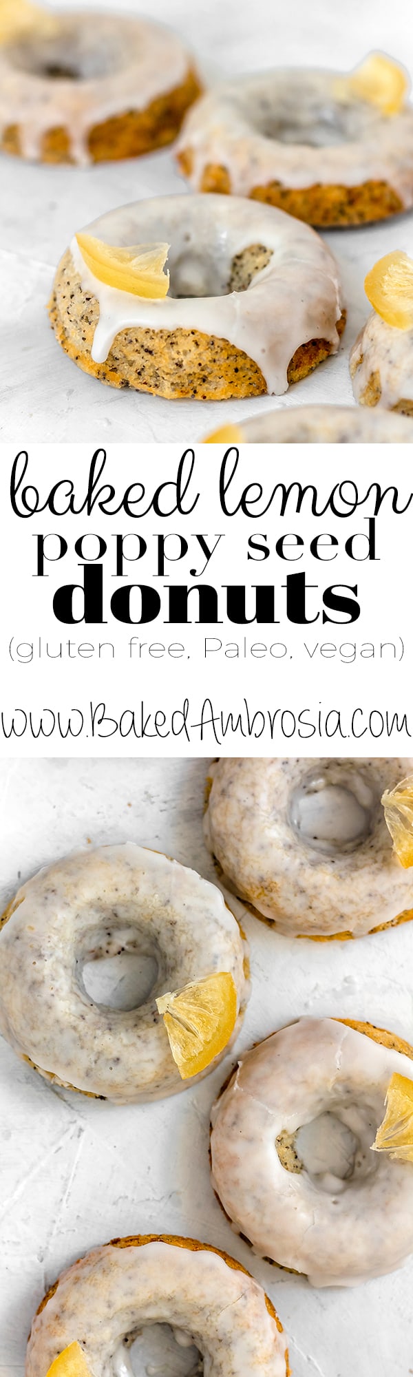 Baked Lemon Poppy Seed Donuts (Gluten Free, Paleo, Vegan)