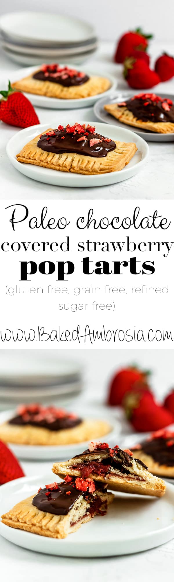 Paleo Chocolate Covered Strawberry Pop Tarts (gluten free, grain free, refined sugar free)