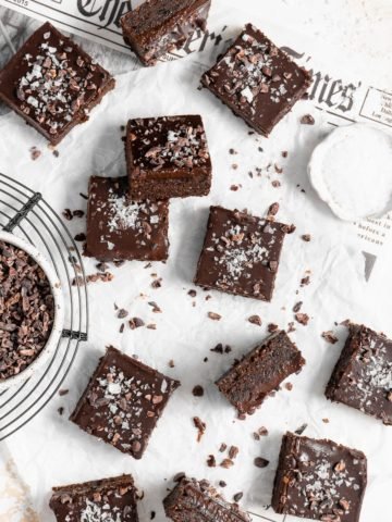 no bake brownies with cacao nibs and sea salt