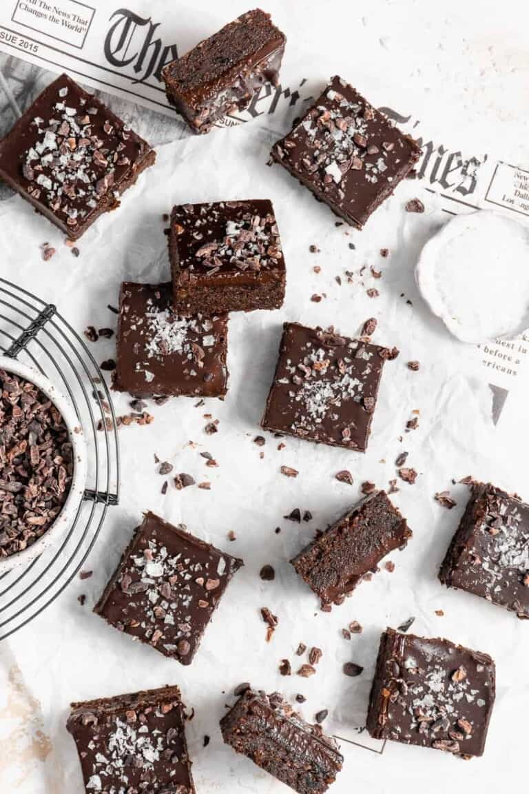 no bake brownies with cacao nibs and sea salt