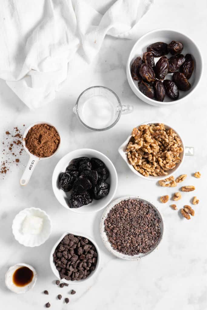 ingredients for no bake healthy brownies