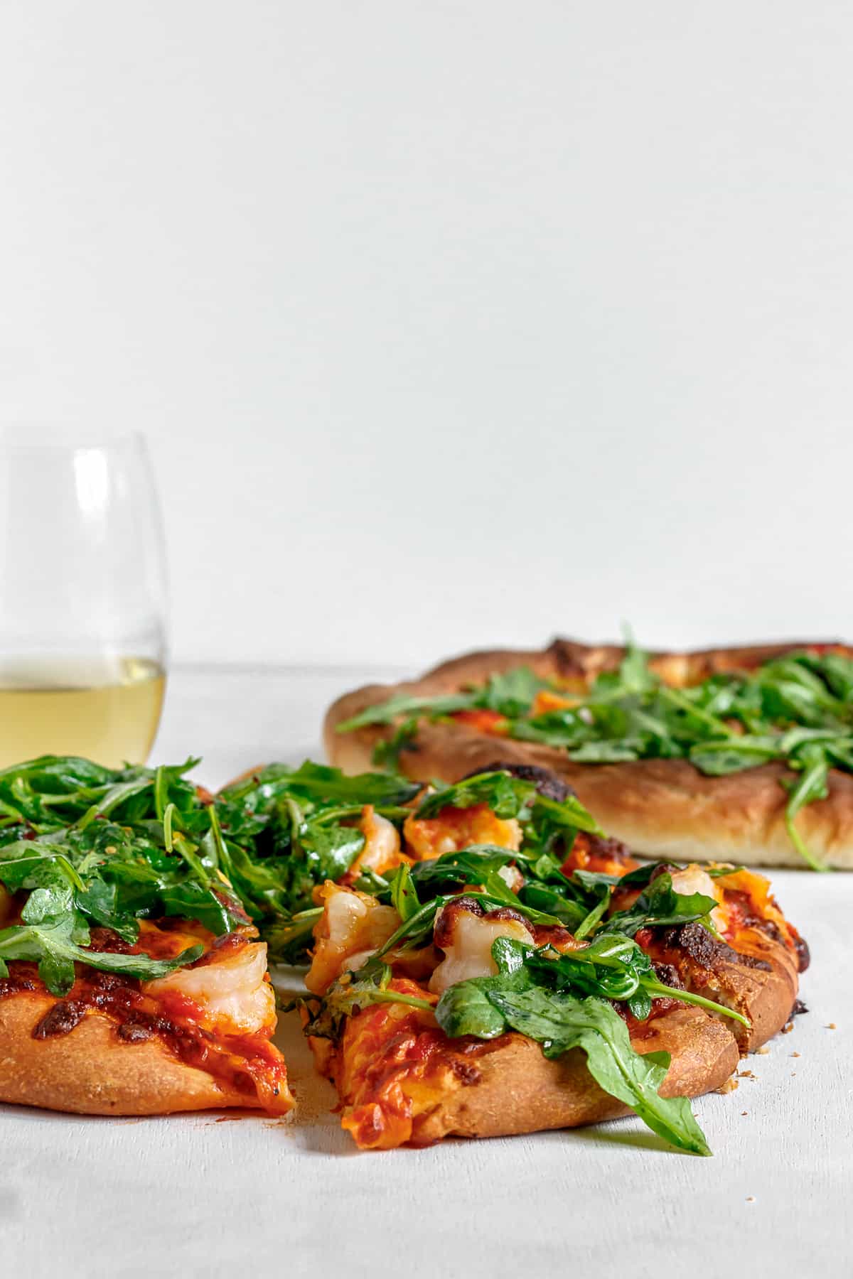 Shrimp and Arugula Pizza