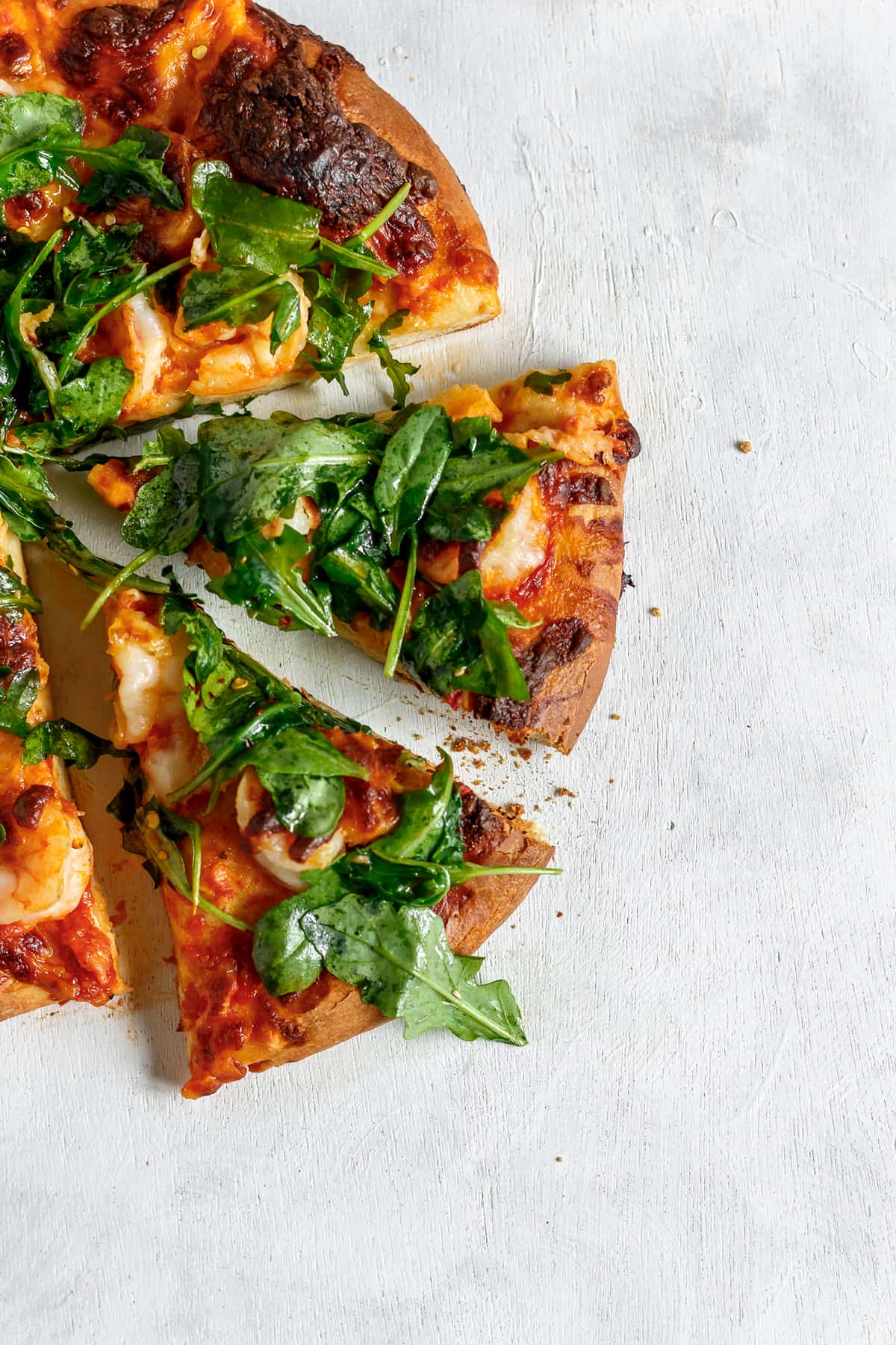 Shrimp and Arugula Pizza