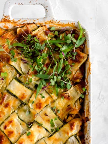 Vegetable Lasagna with Zucchini Lattice (vegetarian)