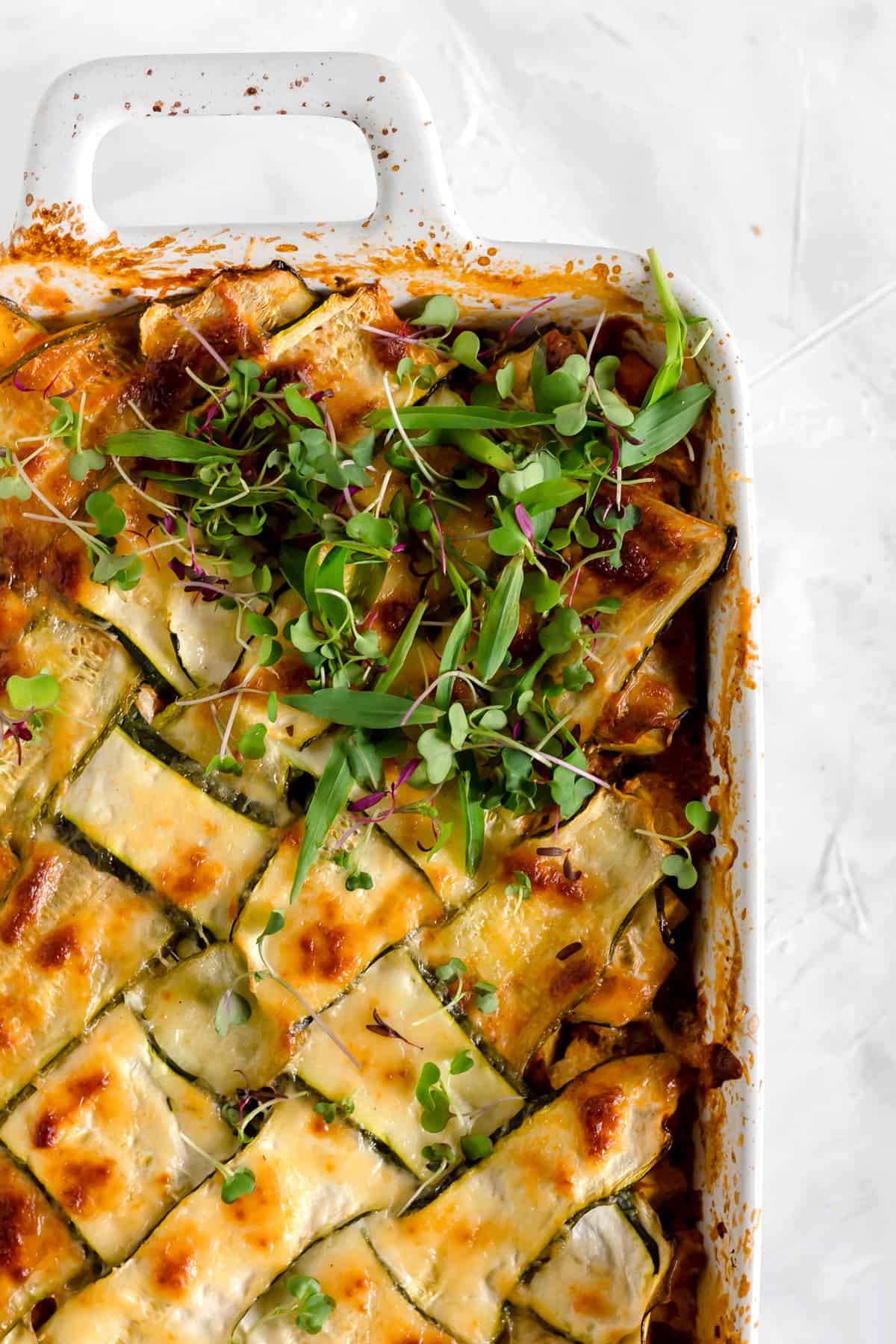 Vegetable Lasagna with Zucchini Lattice (vegetarian)