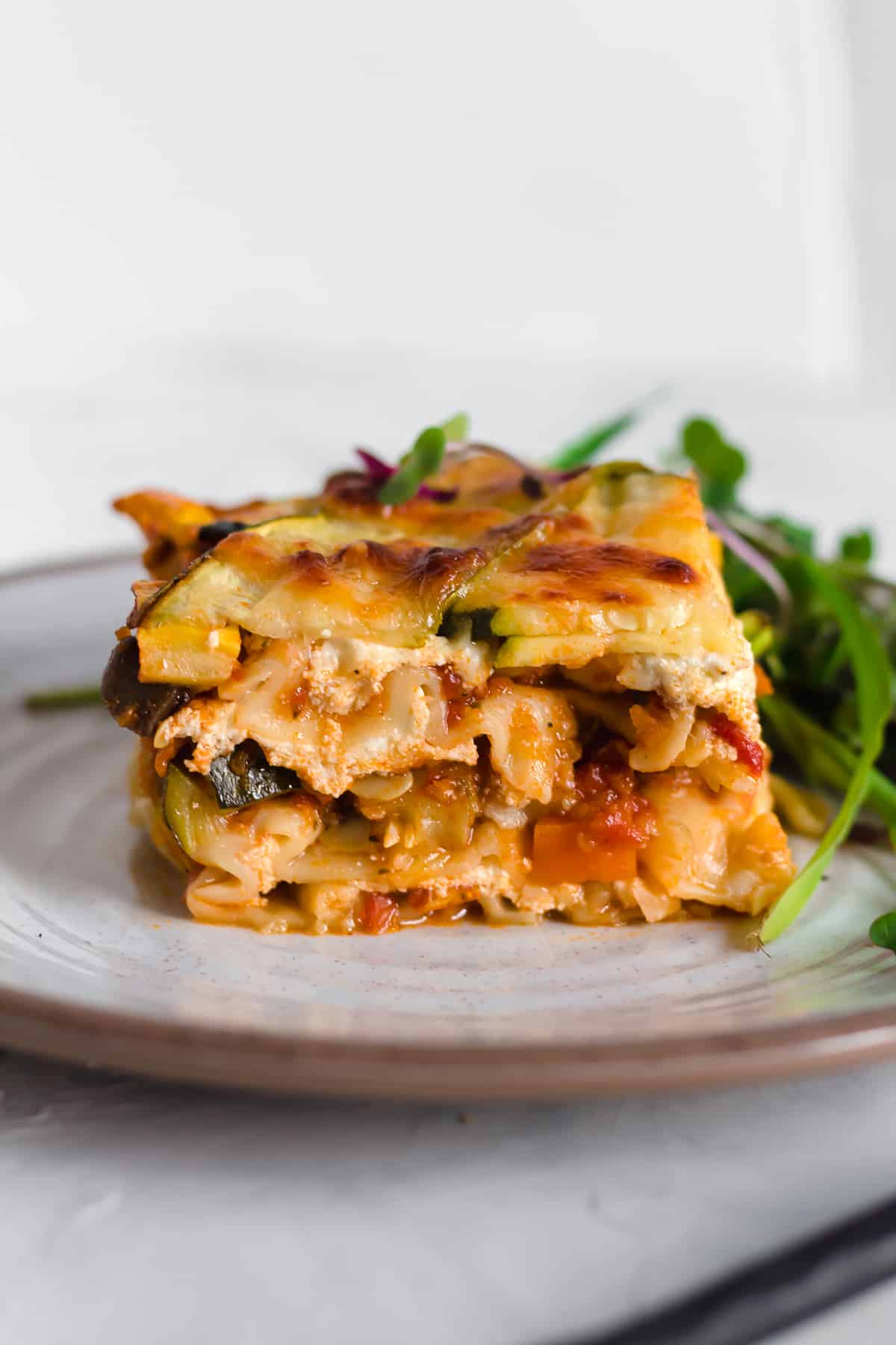Vegetable Lasagna with Zucchini Lattice (vegetarian)