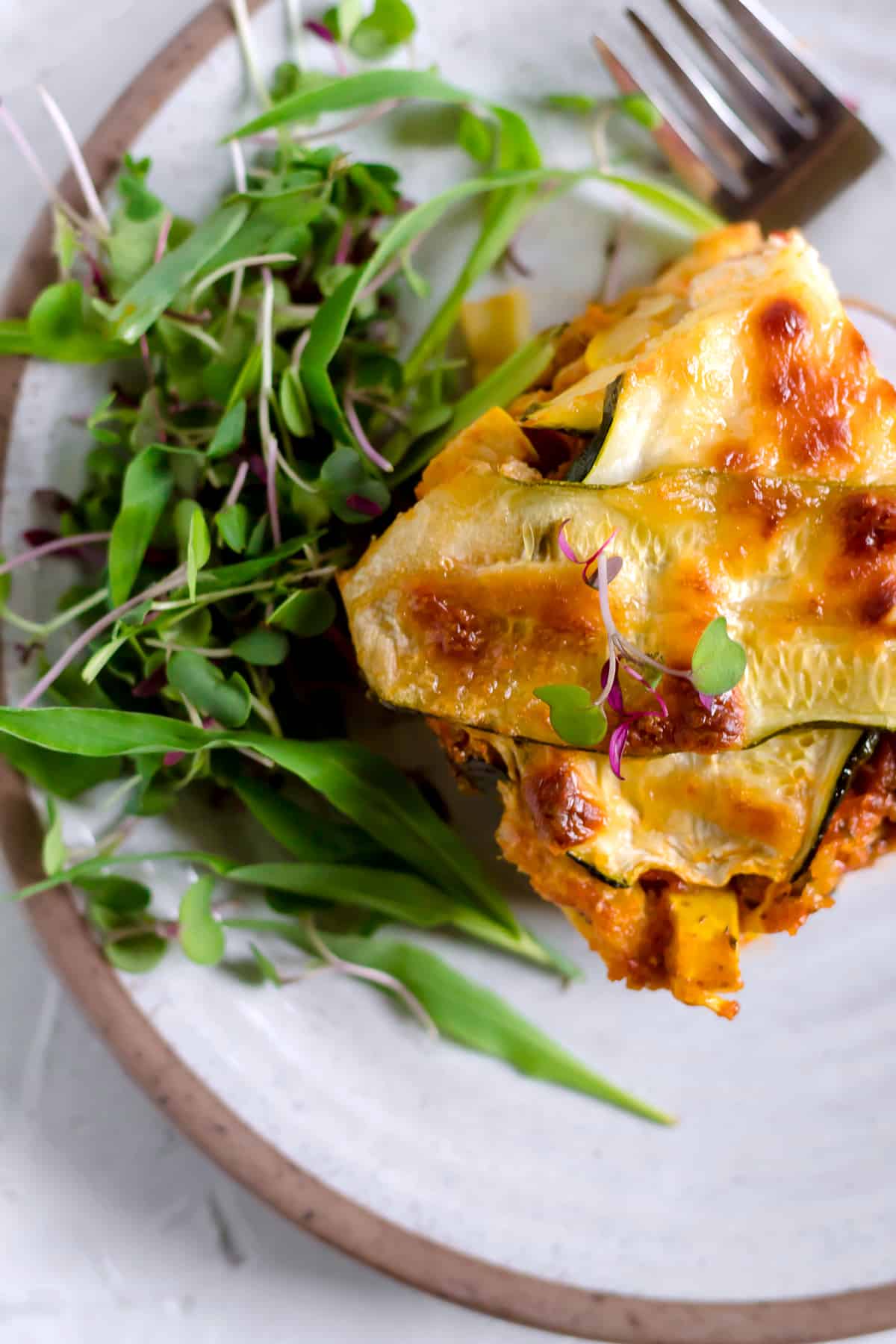 Vegetable Lasagna with Zucchini Lattice (vegetarian)