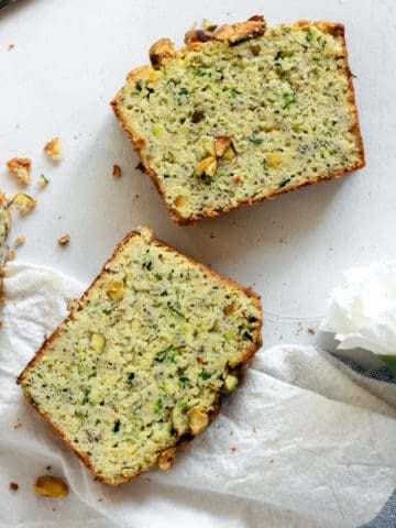 Paleo Zucchini Pistachio Bread (Gluten Free, Grain Free, Dairy Free)
