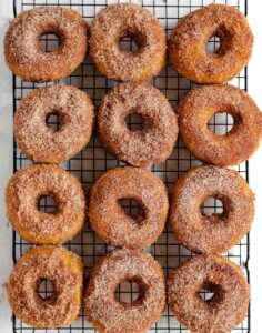 Baked Cinnamon Sugar Pumpkin Yeast Donuts