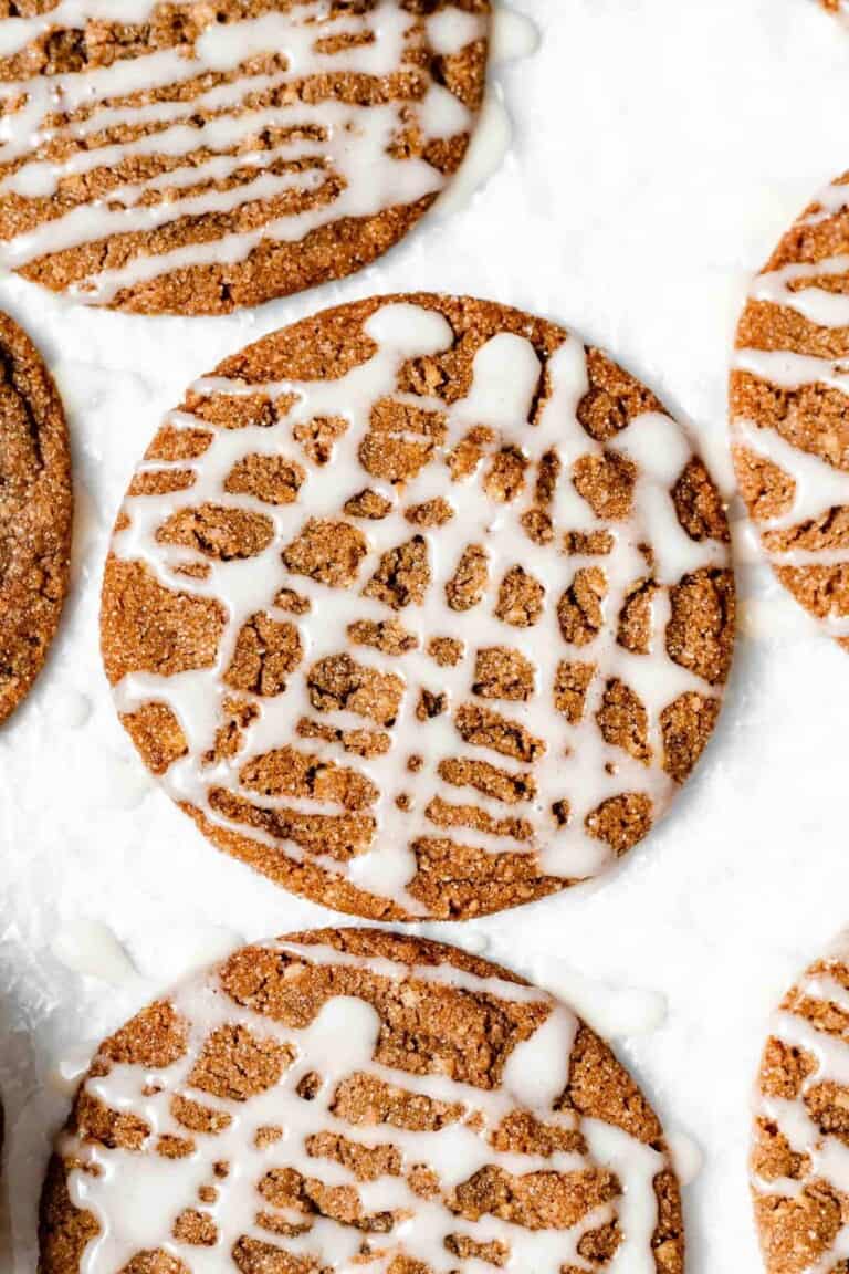 Chewy Walnut Spice Cookies with Honey Glaze