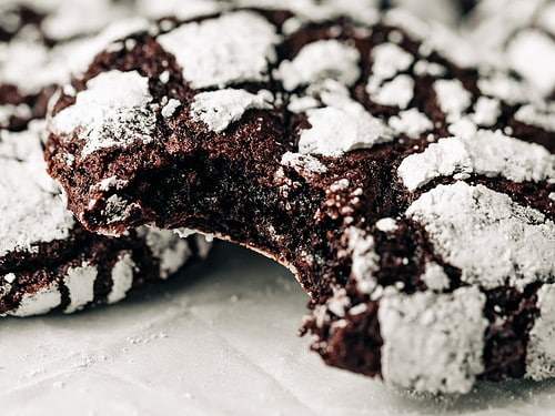 Fudgy Dark Chocolate Crinkle Cookies