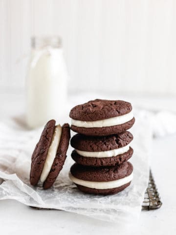 Chocolate Peppermint Cream Sandwich Cookies