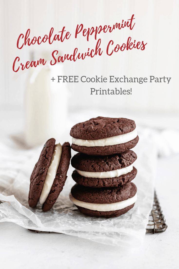 Chocolate Peppermint Cream Sandwich Cookies