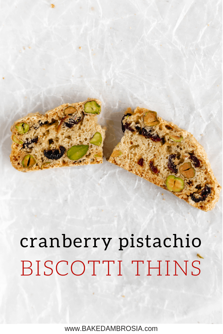 Cranberry Pistachio Biscotti Thins