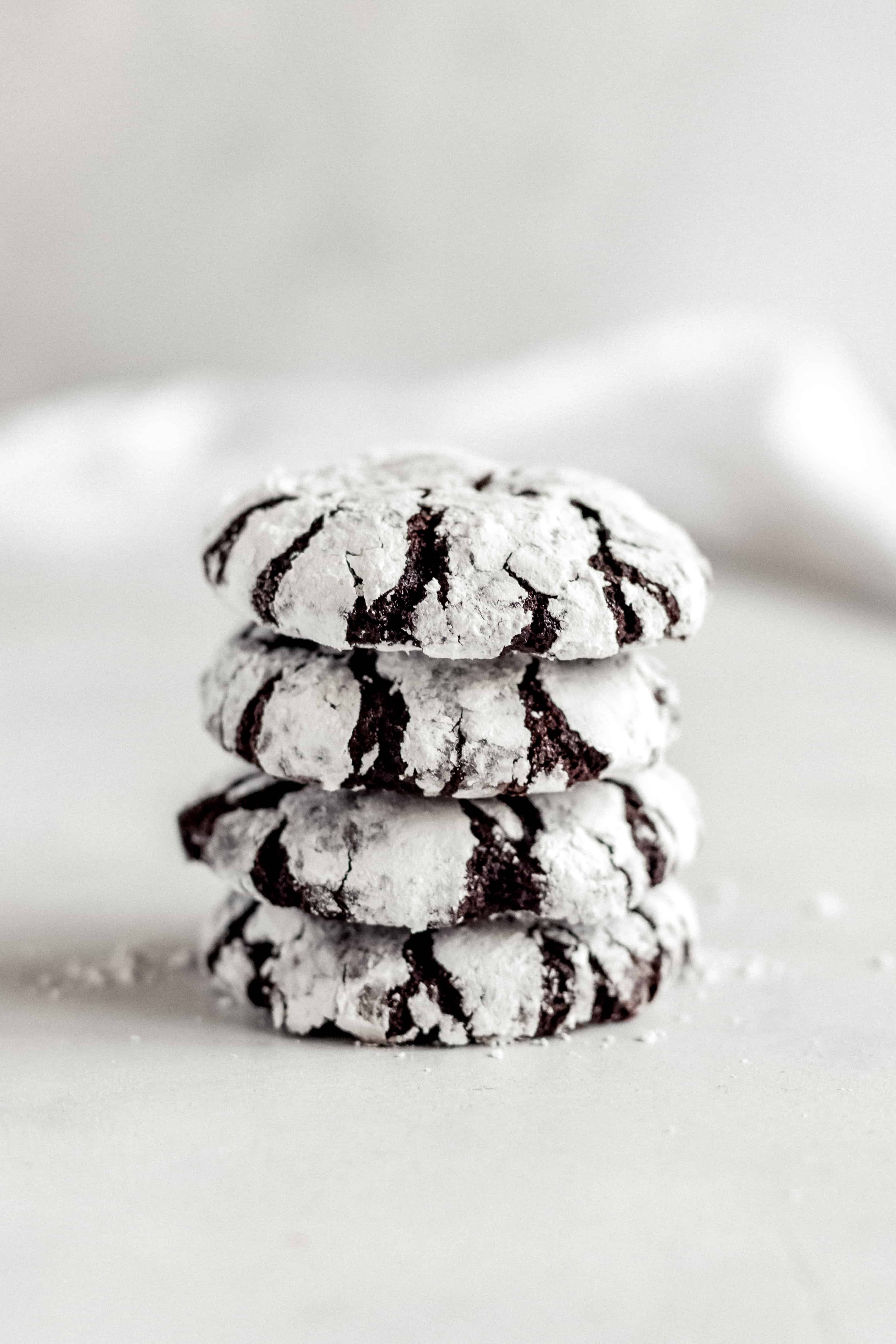 Fudgy Dark Chocolate Crinkle Cookies