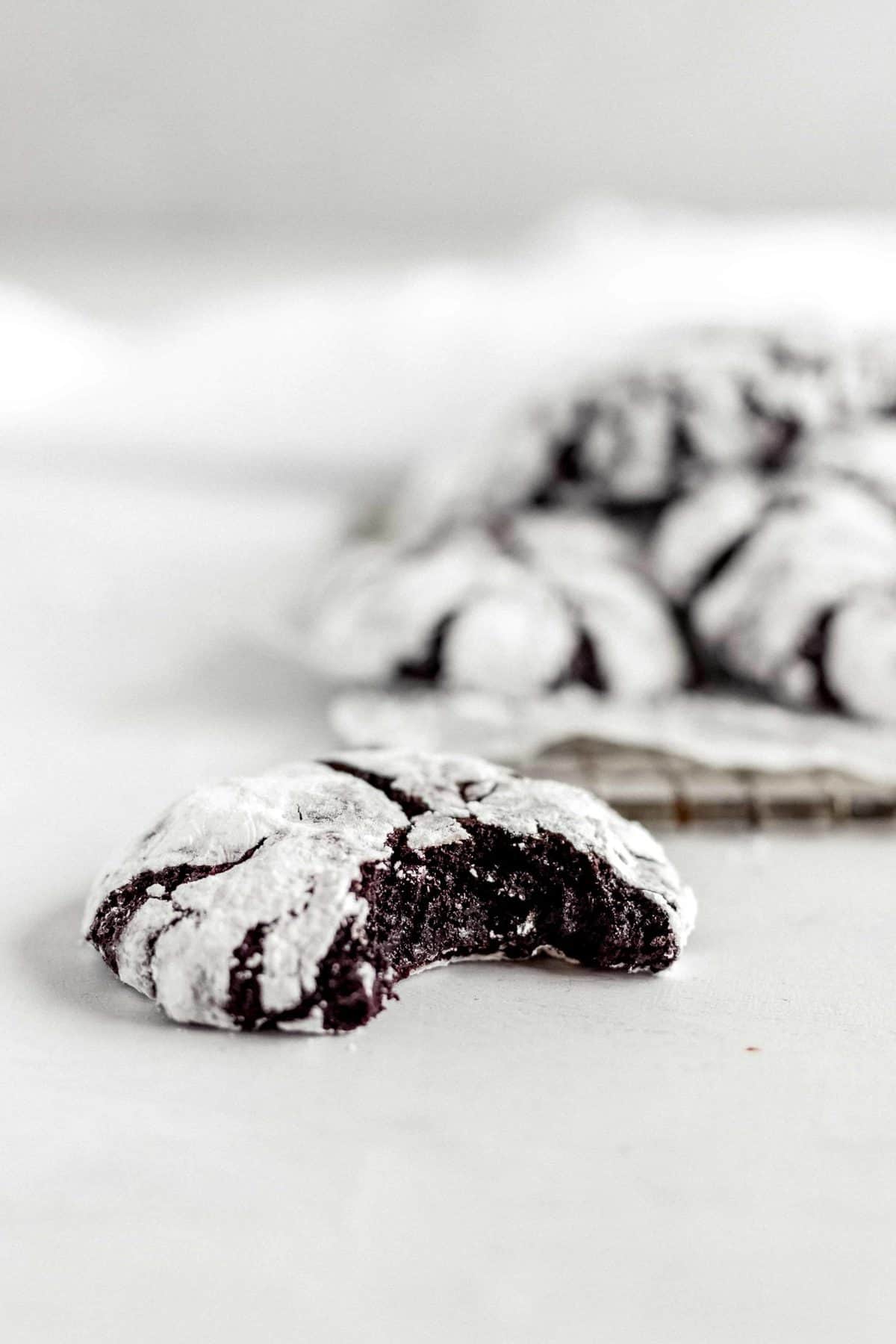 Fudgy Dark Chocolate Crinkle Cookies
