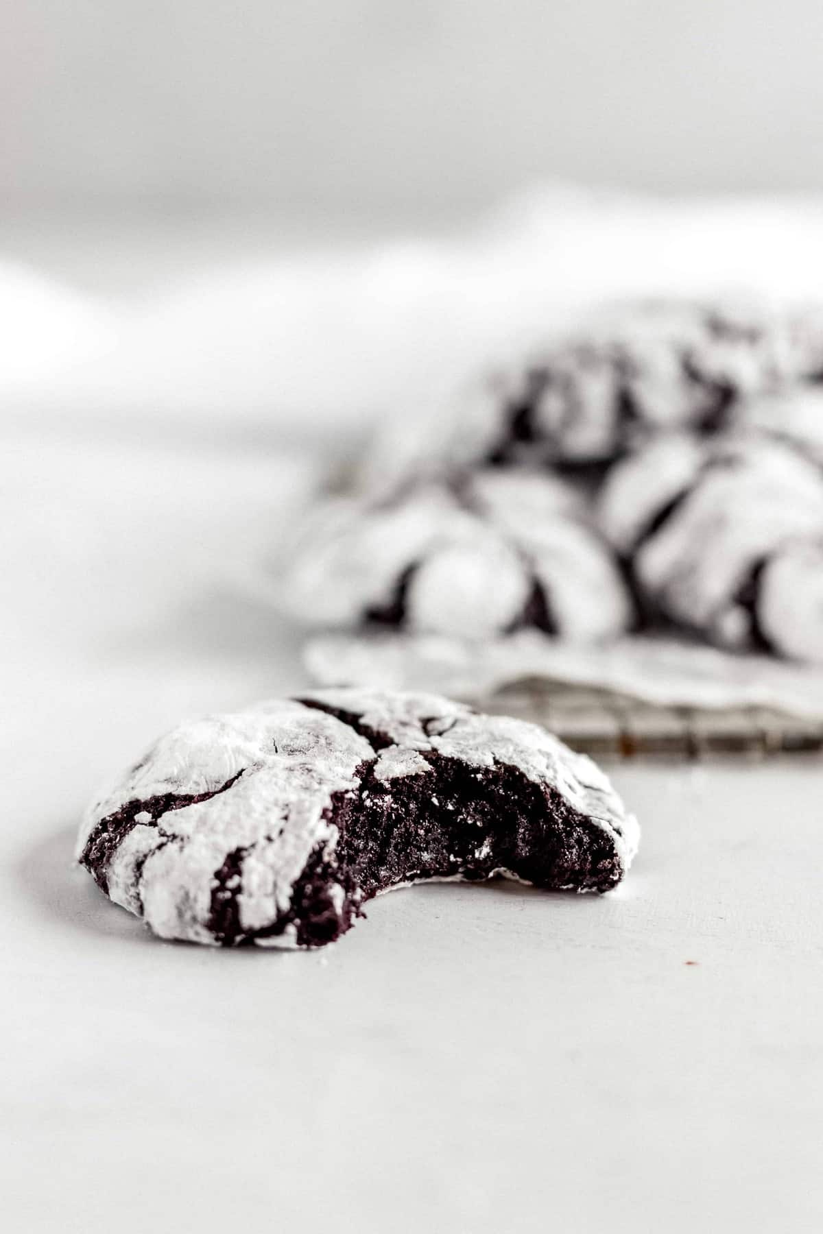Fudgy Dark Chocolate Crinkle Cookies