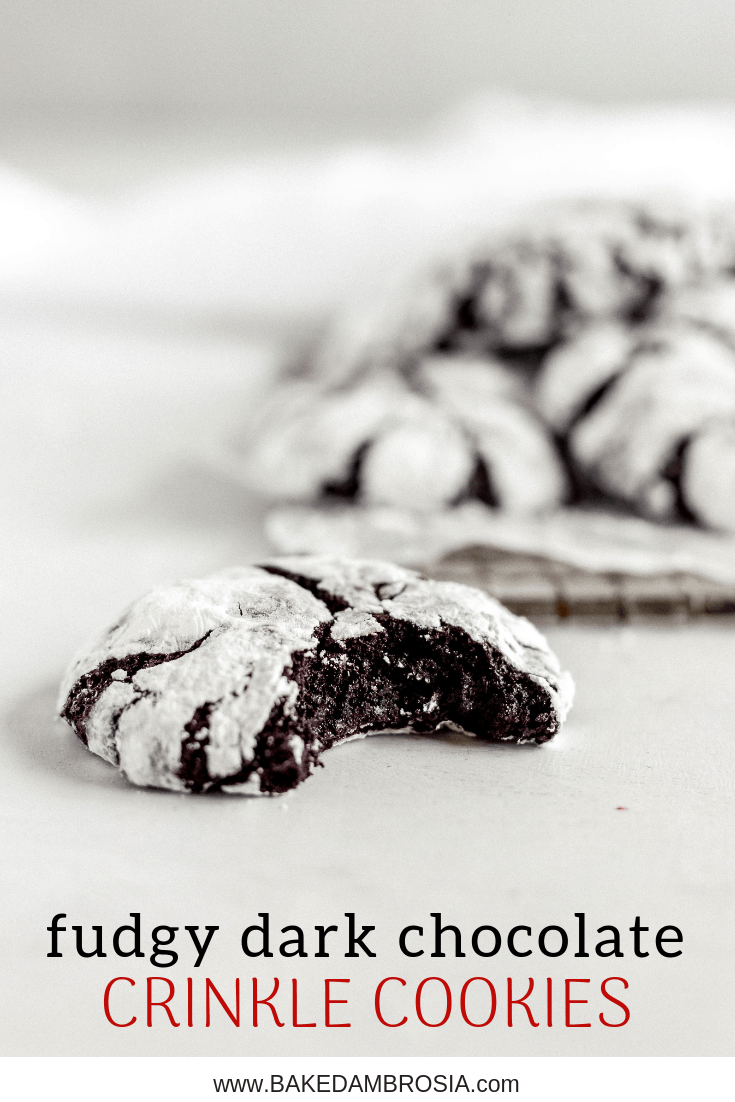 Fudgy Dark Chocolate Crinkle Cookies