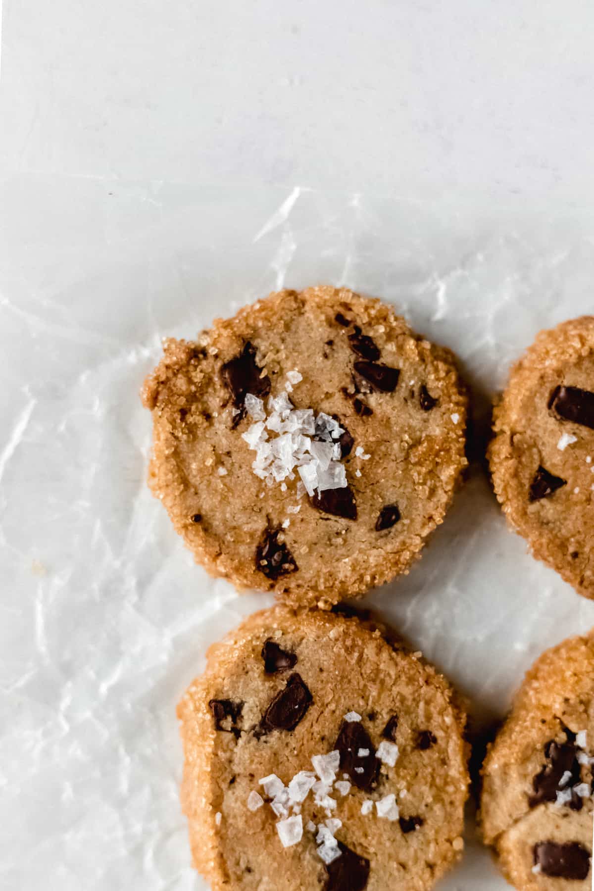 Salted Chocolate Chunk Espresso Shortbread Cookies