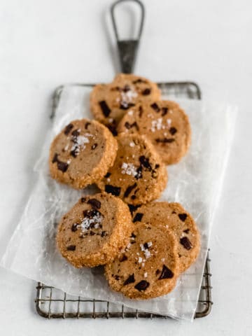 Salted Chocolate Chunk Espresso Shortbread Cookies