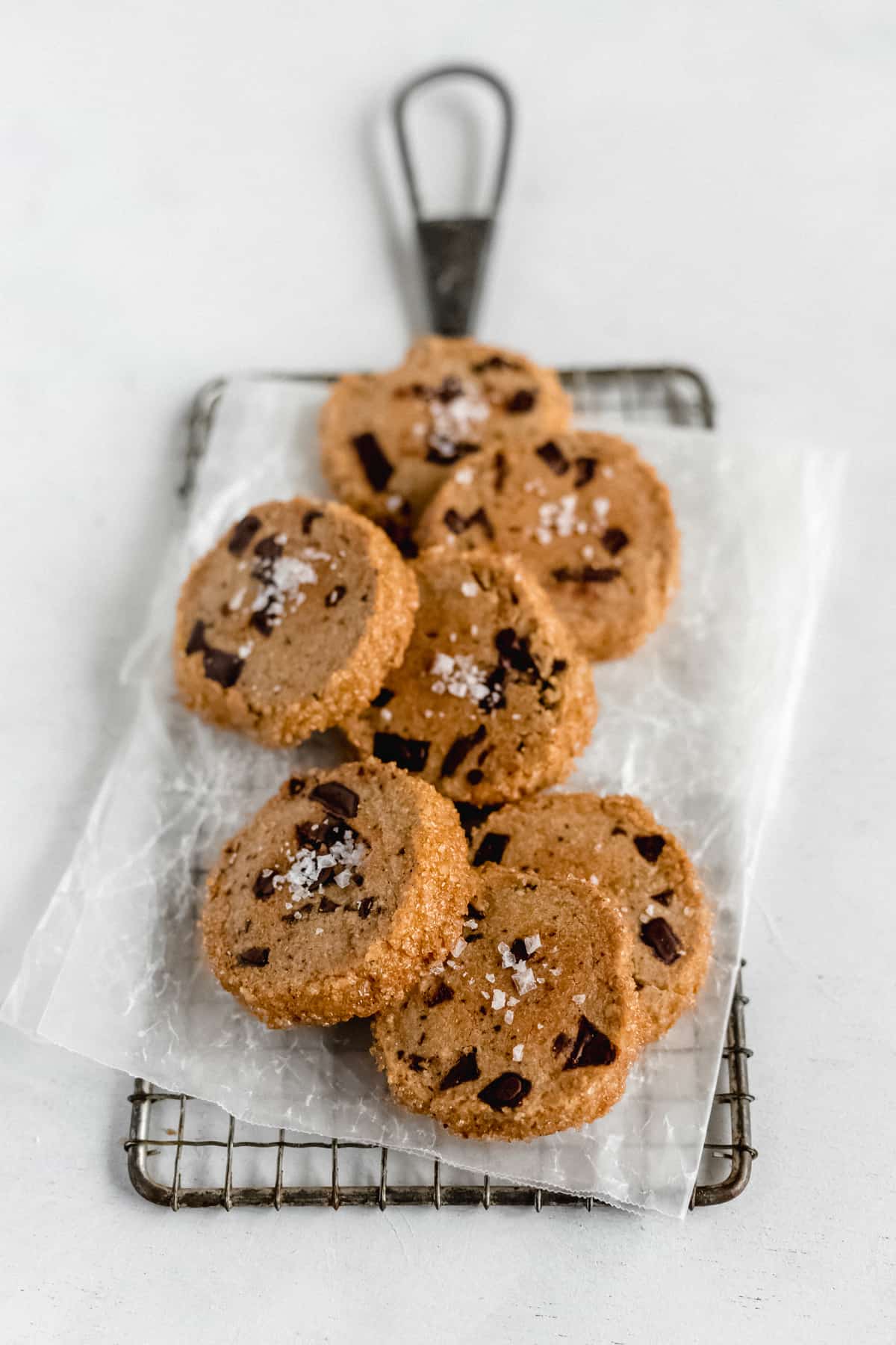 Salted Chocolate Chunk Espresso Shortbread Cookies