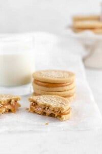 Tahini Shortbread Cookies with Dulce de Leche