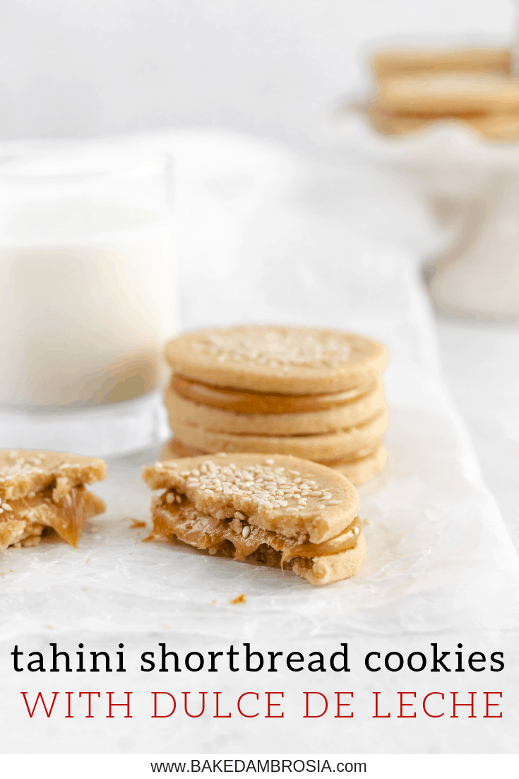 Tahini Shortbread Cookies with Dulce de Leche